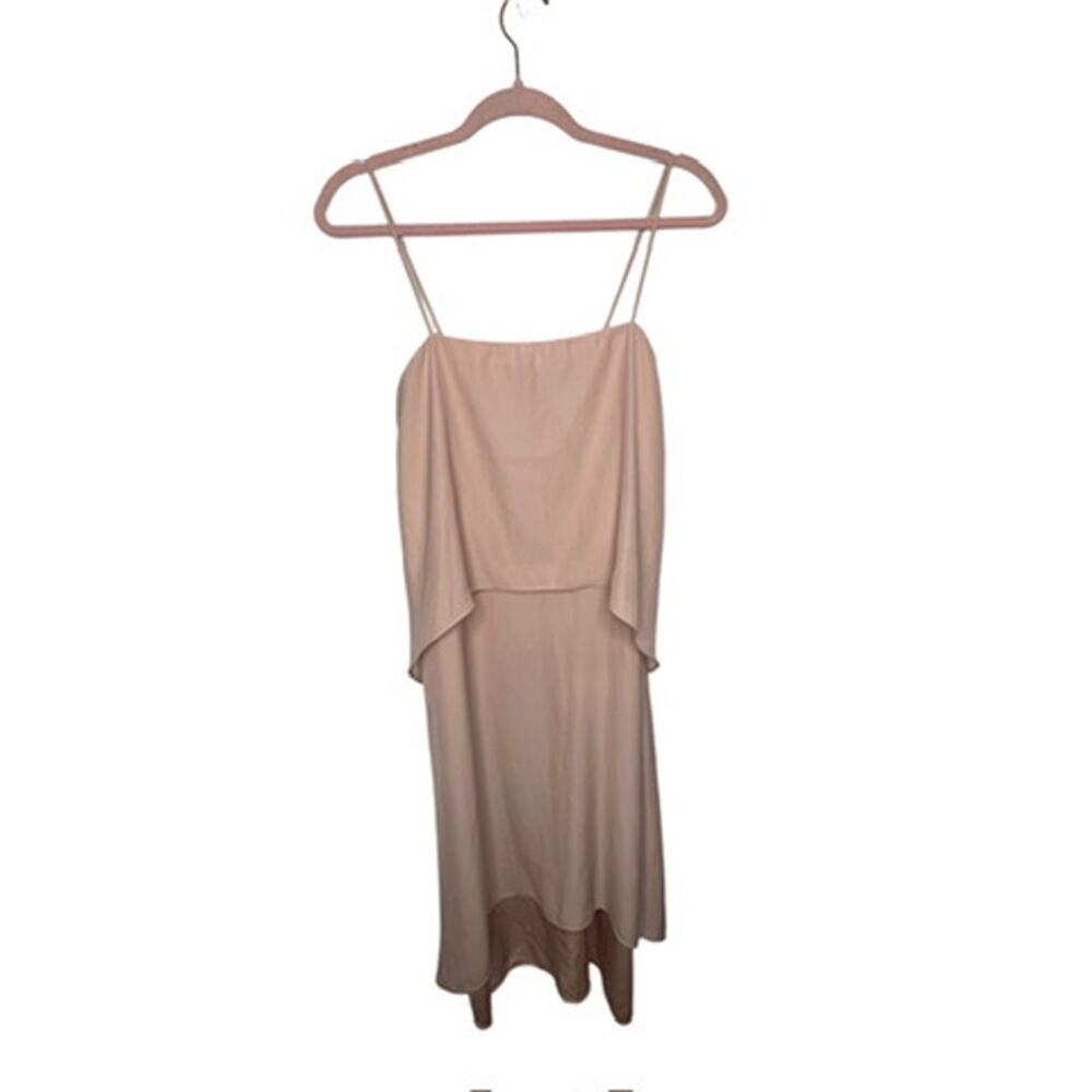 Banana‎ Republic Blush Pink Silky Spaghetti Sexy Strap Layer Midi Dress Size 2